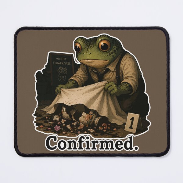 Item preview, Confirmed Frog Sticker – Funny Crime Scene Investigator Cartoon designed and sold by SimplePoDesign.