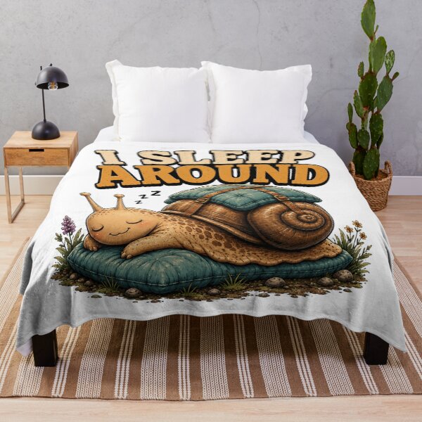 Item preview, Sleepy Snail with Cozy Shell – Funny I Sleep Around Gift for Campers designed and sold by Don't Crack Art.