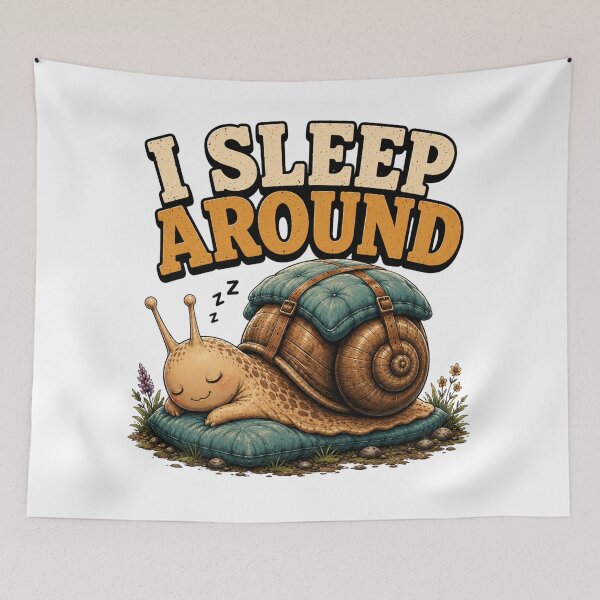 Item preview, Sleepy Snail with Cozy Shell – Funny I Sleep Around Gift for Campers designed and sold by Don't Crack Art.