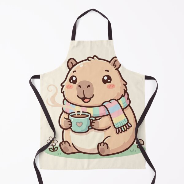 Item preview, Cute Cozy Capybara Drinking Hot Coffee | Kawaii Winter Animal | Pastel Aesthetic Cartoon Sticker designed and sold by ethnicdigital.