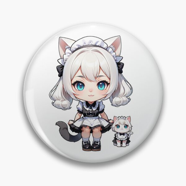 Item preview, Adorable Snow Cat Maid – Magical Kawaii Anime Girl designed and sold by bella-rosa87.