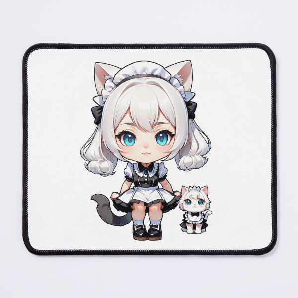 Item preview, Adorable Snow Cat Maid – Magical Kawaii Anime Girl designed and sold by bella-rosa87.
