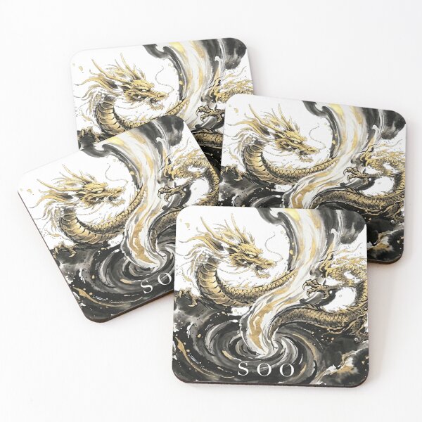 Item preview, Golden Dragon's Ascent: Zen Cosmic Flow Art designed and sold by SOOstudio73.