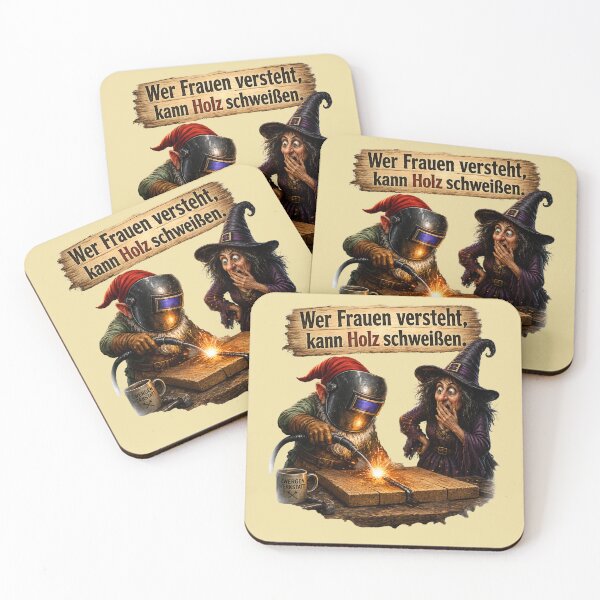 Item preview, Funny German Welder Gnome & Witch Design – "Wer Frauen versteht, kann Holz schweißen" designed and sold by Alpine-Ink.
