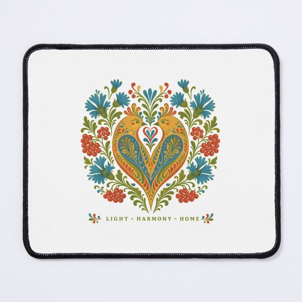 Item preview, Ukrainian Folk Art Bird Heart Floral Ornament designed and sold by ML-Media.