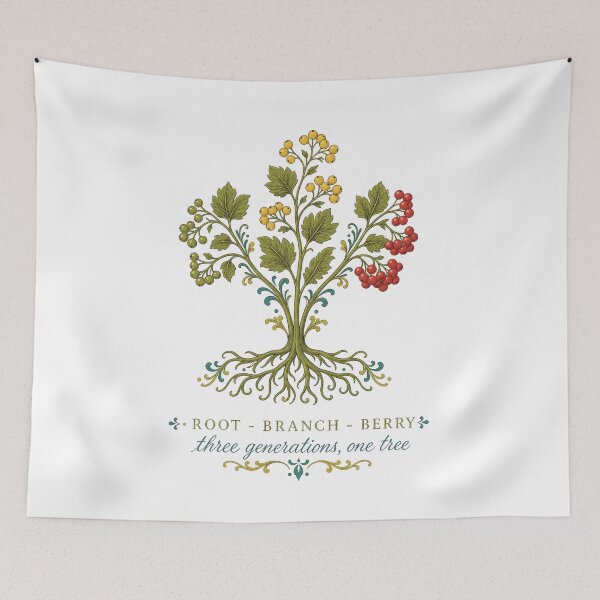 Item preview, Viburnum Tree of Life Folk Art designed and sold by ML-Media.