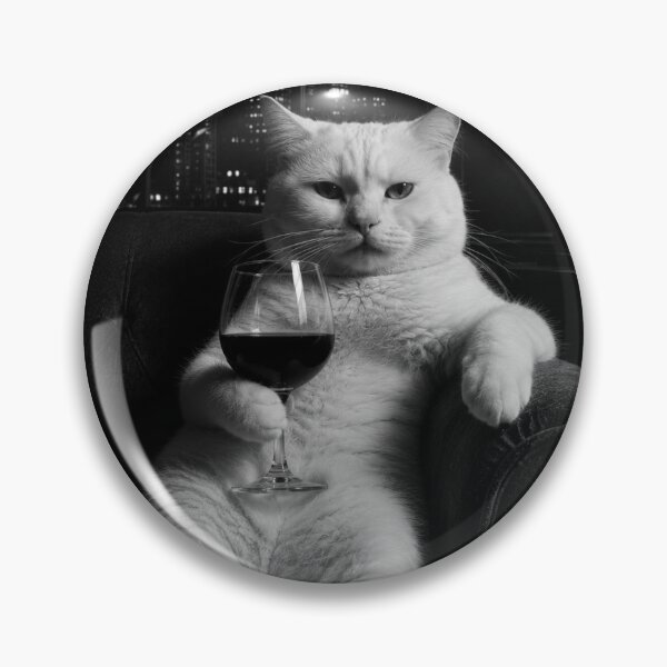 Item preview, Mafia Boss Cat with Wine Glass – Funny Noir City Portrait designed and sold by thesnakeater.