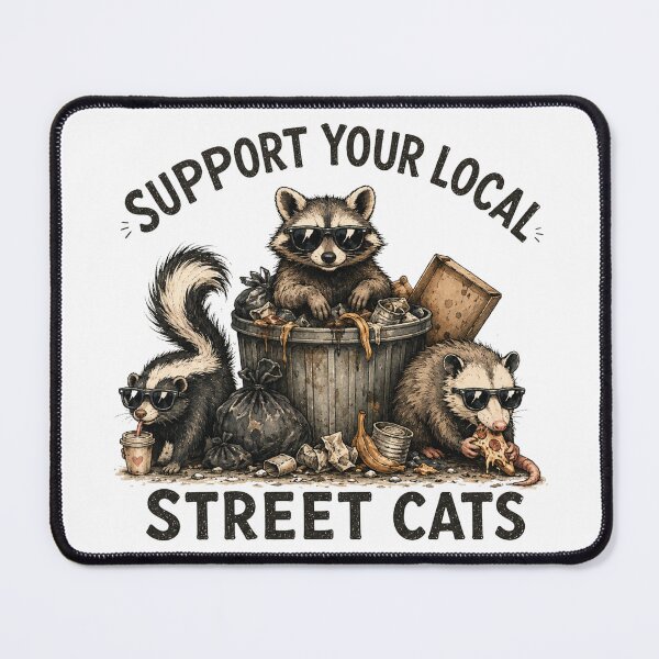 Item preview, Support Your Local Street Cats Raccoon Opossum Skunk Shirt | Funny Trash Panda Meme designed and sold by Doodle ⭐⭐⭐⭐⭐.