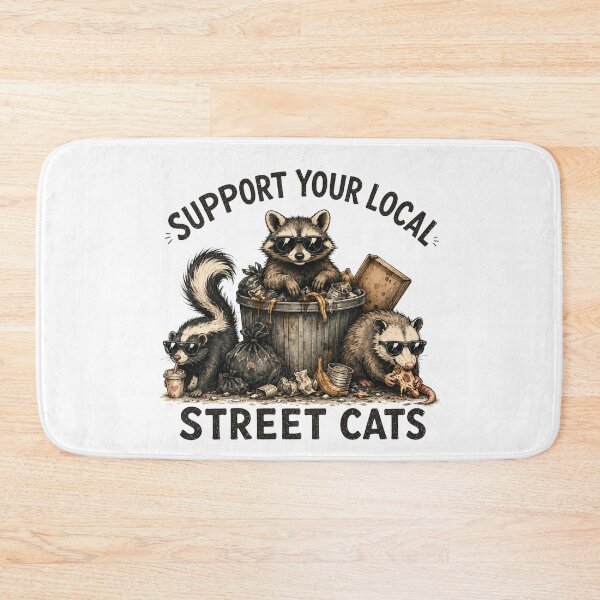 Item preview, Support Your Local Street Cats Raccoon Opossum Skunk Shirt | Funny Trash Panda Meme designed and sold by Doodle ⭐⭐⭐⭐⭐.