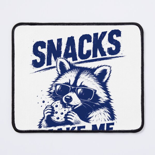 Item preview, Snacks Make Me Nicer Raccoon Foodie Animal Humor designed and sold by HumansStuck12.
