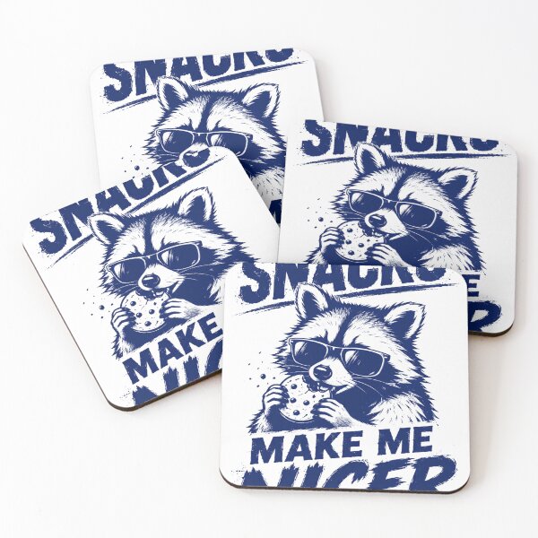 Item preview, Snacks Make Me Nicer Raccoon Foodie Animal Humor designed and sold by HumansStuck12.