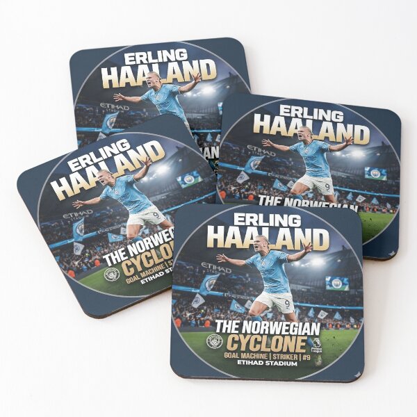 Item preview, Erling Haaland Manchester City Circular  Poster Art Print designed and sold by Art Wave Studio.