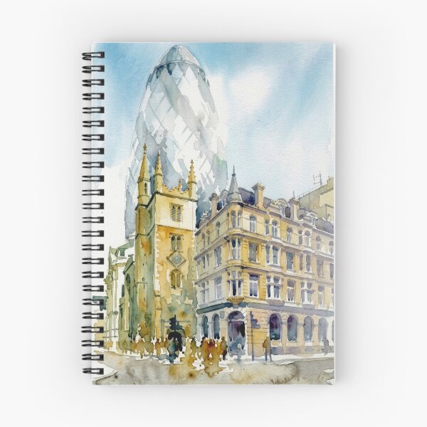 Item preview, The Gherkin London Watercolor Painting designed and sold by caracatita75.
