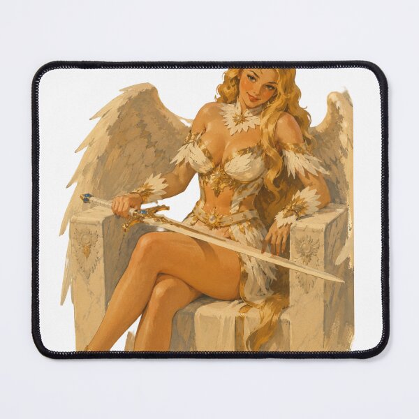 Item preview, Celestial Angel Warrior Pin Up Girl | Original Fantasy Vintage Illustration designed and sold by Cosplayvintage.