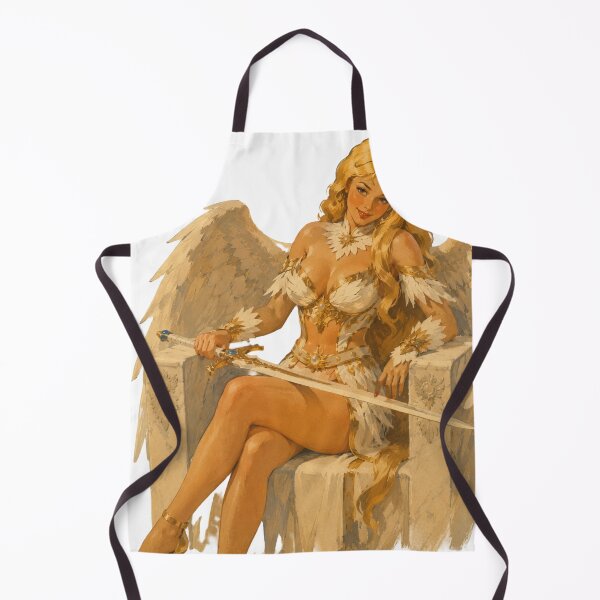 Item preview, Celestial Angel Warrior Pin Up Girl | Original Fantasy Vintage Illustration designed and sold by Cosplayvintage.