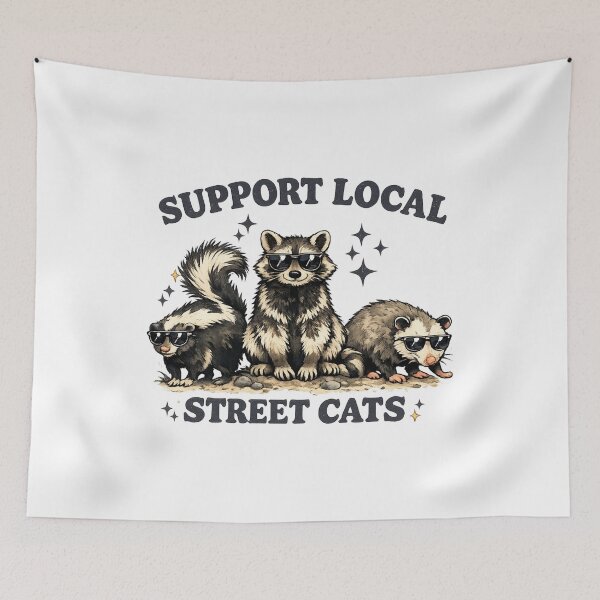 Item preview, Support Your Local Street Cats Raccoon Opossum Skunk Shirt | Funny Trash Panda Meme designed and sold by Doodle ⭐⭐⭐⭐⭐.
