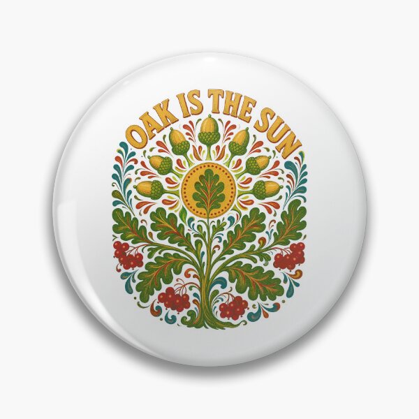 Item preview, Folk Art Oak Tree and Acorns Illustration designed and sold by ML-Media.