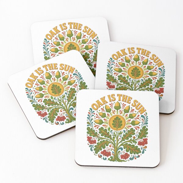 Item preview, Folk Art Oak Tree and Acorns Illustration designed and sold by ML-Media.