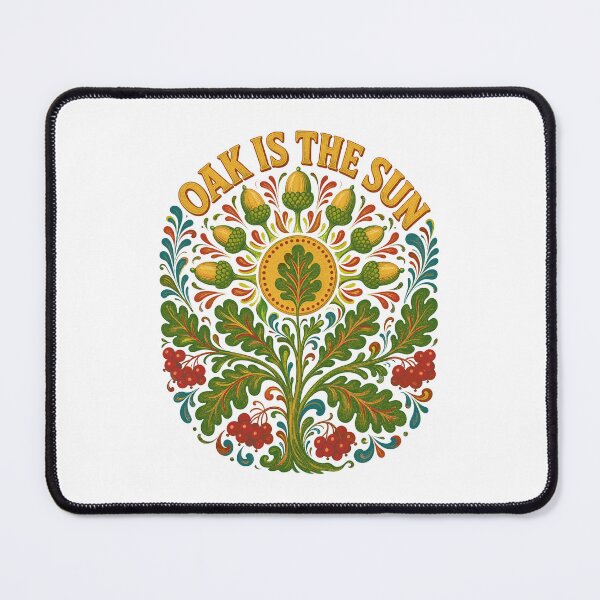 Item preview, Folk Art Oak Tree and Acorns Illustration designed and sold by ML-Media.