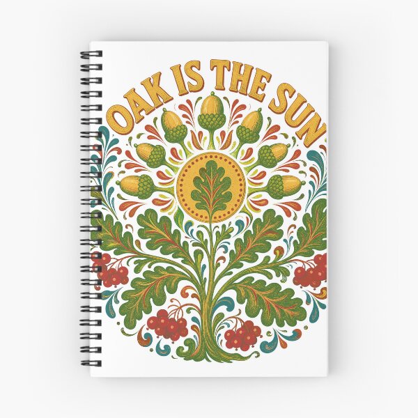Item preview, Folk Art Oak Tree and Acorns Illustration designed and sold by ML-Media.