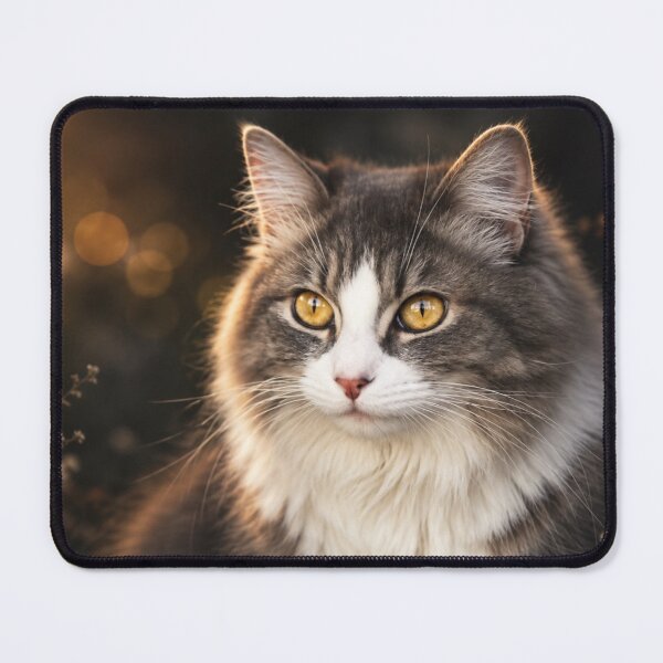 Item preview, Golden Gaze – Fluffy Cat Portrait in Soft Evening Light designed and sold by Kimberly Palmer.