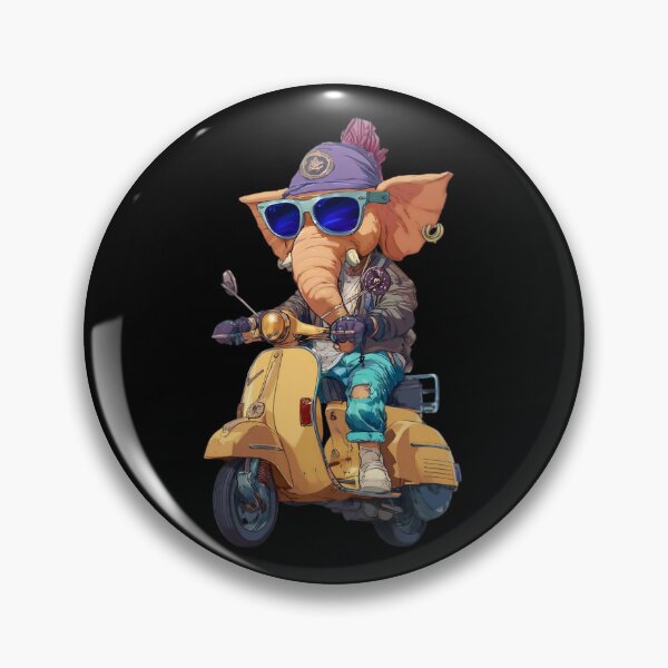Item preview, Cool Streetwear Elephant Rider on Vintage Orange Scooter Pop Art designed and sold by PANNARUK THAILAND.