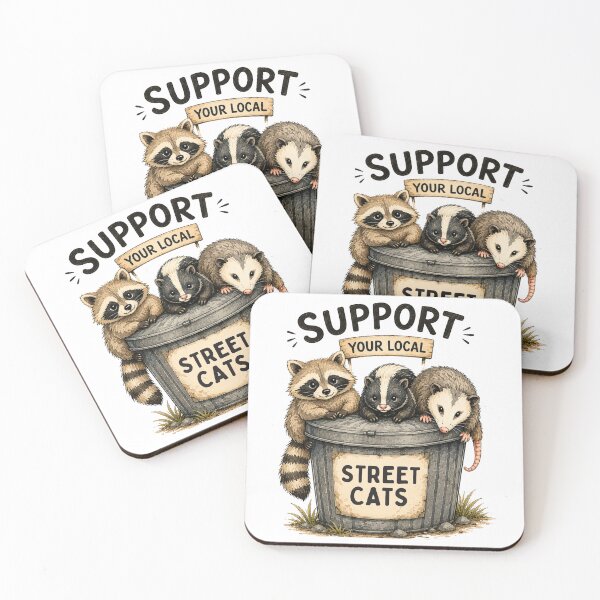 Item preview, Support Your Local Street Cats | Funny Trash Panda & Opossum Meme designed and sold by Doodle ⭐⭐⭐⭐⭐.