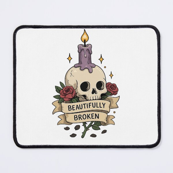 Item preview, Beautifully Broken Skull & Candle | Gothic Floral Dark Aesthetic designed and sold by RidaSalArt.