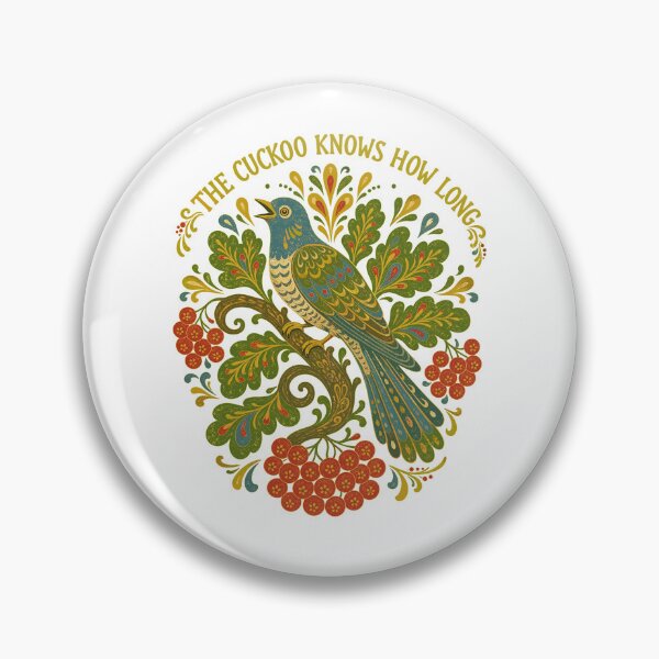 Item preview, Folk Art Cuckoo Bird and Rowan Berries designed and sold by ML-Media.