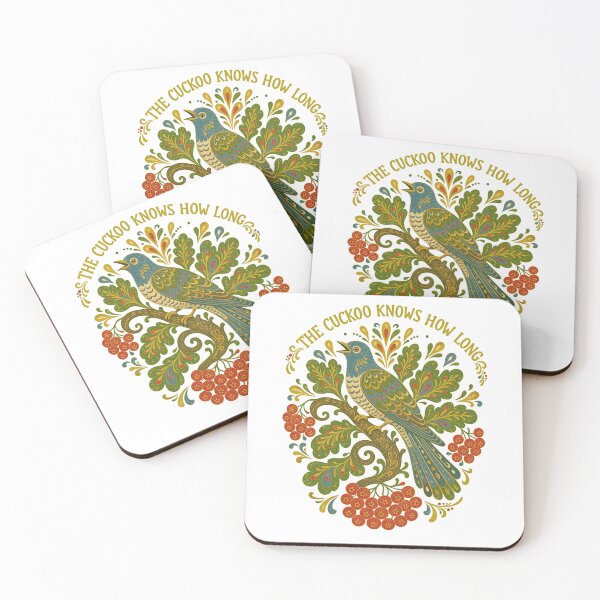 Item preview, Folk Art Cuckoo Bird and Rowan Berries designed and sold by ML-Media.
