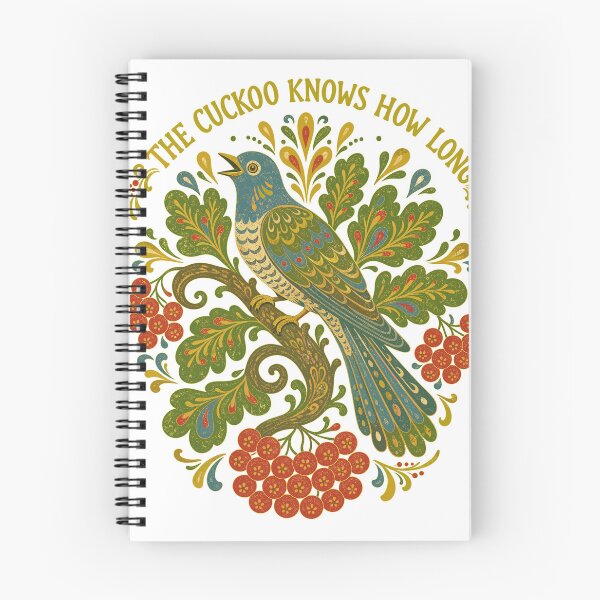 Item preview, Folk Art Cuckoo Bird and Rowan Berries designed and sold by ML-Media.