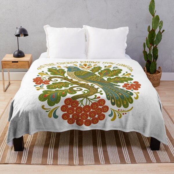 Item preview, Folk Art Cuckoo Bird and Rowan Berries designed and sold by ML-Media.