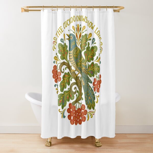 Item preview, Folk Art Cuckoo Bird and Rowan Berries designed and sold by ML-Media.