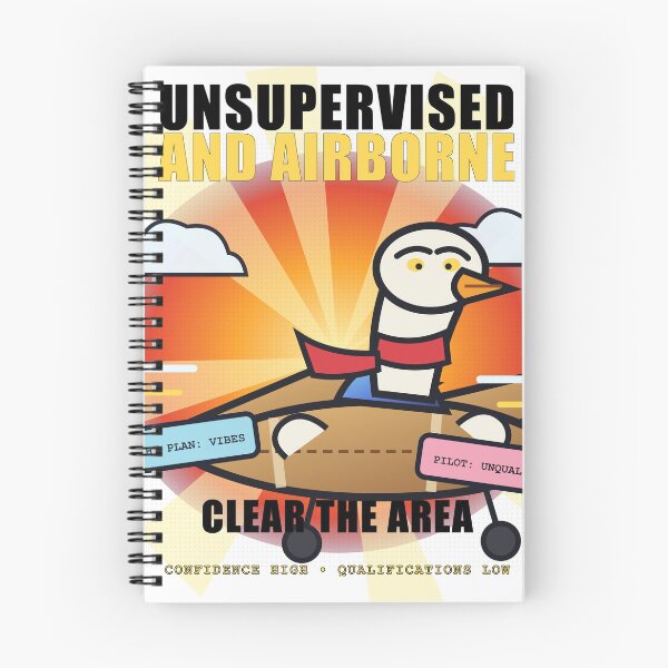 Item preview, Unsupervised and Airborne – Funny Goose Aviation Meme Design designed and sold by FlamoArt.