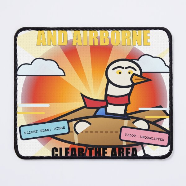 Item preview, Unsupervised and Airborne – Funny Goose Aviation Meme Design designed and sold by FlamoArt.