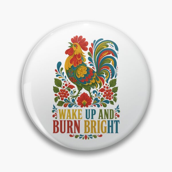 Item preview, Folk Art Rooster Wake Up and Burn Bright designed and sold by ML-Media.