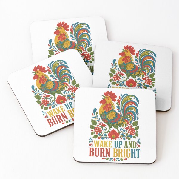 Item preview, Folk Art Rooster Wake Up and Burn Bright designed and sold by ML-Media.