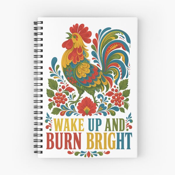 Item preview, Folk Art Rooster Wake Up and Burn Bright designed and sold by ML-Media.