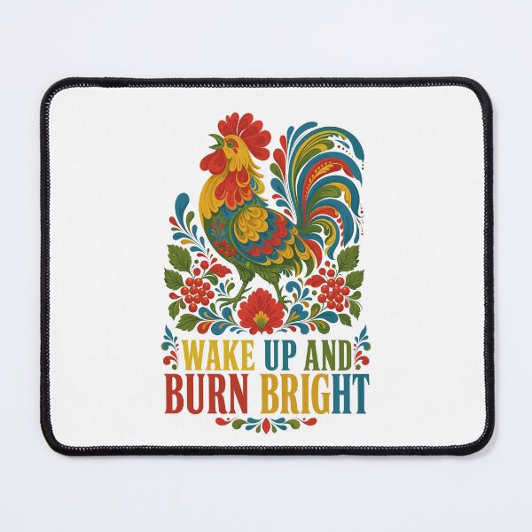 Item preview, Folk Art Rooster Wake Up and Burn Bright designed and sold by ML-Media.