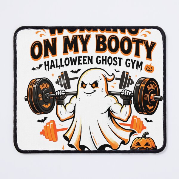 Item preview, Halloween Ghost Gym Shirt, Working On My Booty, Funny Gym Shirt, Workout Shirts, Ghost Shirt, Fitness Motivational T-Shirts, Halloween Gifts designed and sold by VisionGraphic.