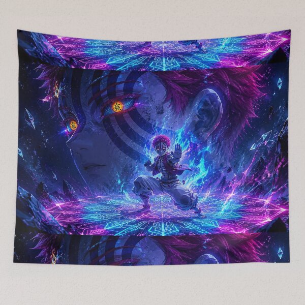 Item preview, Cosmic Martial Demon Warrior Anime Art | Neon Galaxy Fantasy Illustration designed and sold by Dyan4.