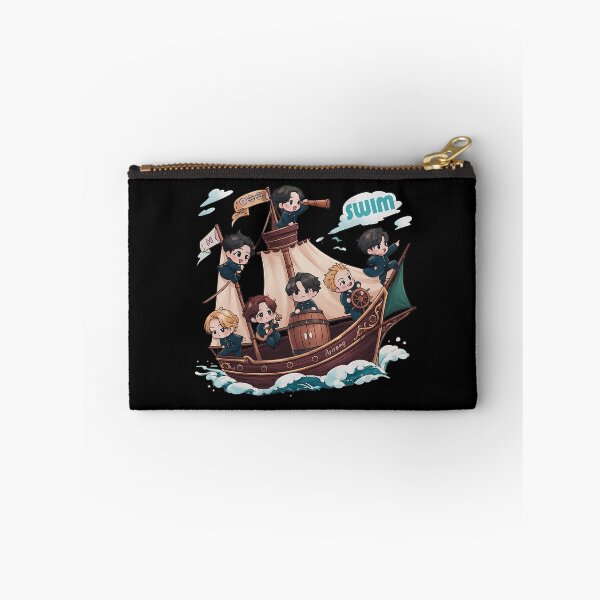 Item preview, BTS Members Chibi Pirates On Arirang Ship Swim Cute K-pop designed and sold by DarrinReilly.