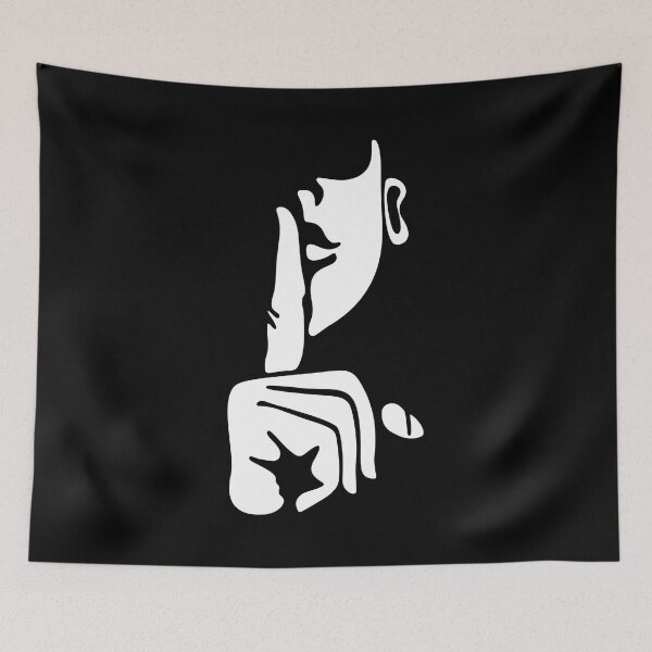 Item preview, Minimalist Abstract Line Art Face Shh Silence Gesture designed and sold by Creativenetic.