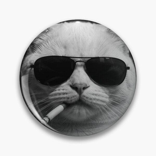 Item preview, Badass Cat – Smoking Sunglasses Noir Portrait designed and sold by thesnakeater.