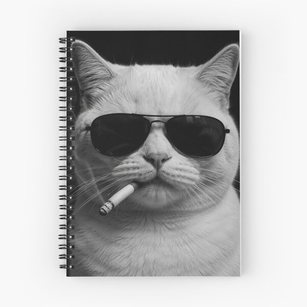 Item preview, Badass Cat – Smoking Sunglasses Noir Portrait designed and sold by thesnakeater.