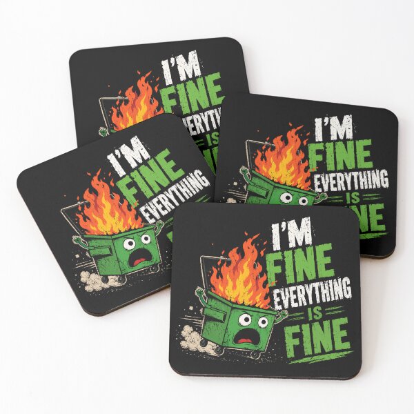 Item preview, I'm Fine Everything Is Fine Sarcasm Humor Overwhelmed Stress Relatable Funny designed and sold by JonesFlora2025.