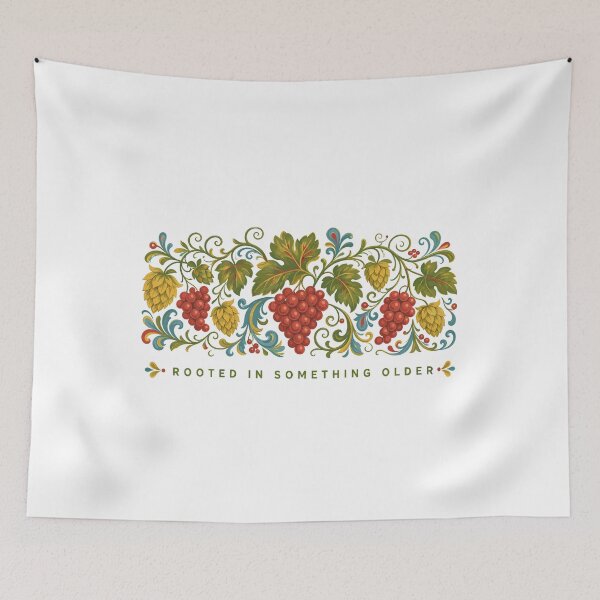Item preview, Rooted In Something Older Grapevine and Hops Floral Art designed and sold by ML-Media.