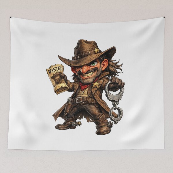Item preview, Funny Cartoon Cowboy Bounty Hunter – Wild West Outlaw designed and sold by AlexLineArt.