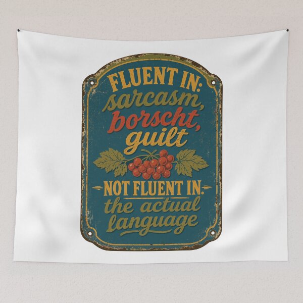 Item preview, Fluent In Sarcasm Borscht and Guilt designed and sold by ML-Media.