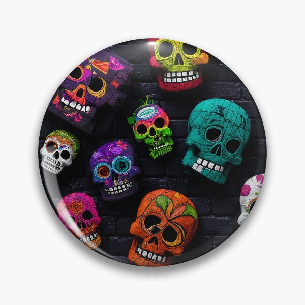 Item preview, Neon Sugar Skull Pattern | Colorful Gothic Art designed and sold by MoodPopz Studio.